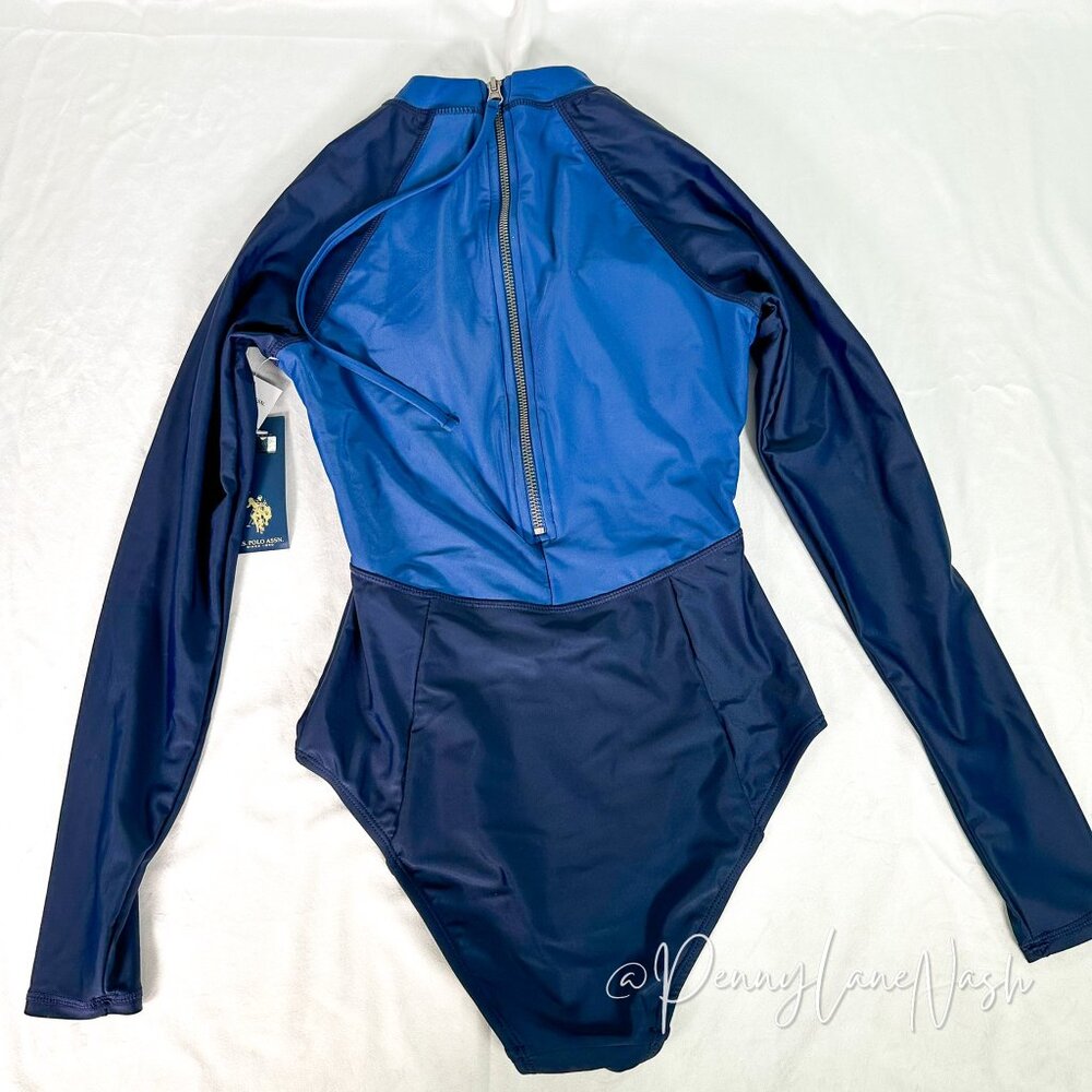 NWT US Polo Assn Palm Beach Rash Guard Zip Back Size Small - Picture 8 of 13